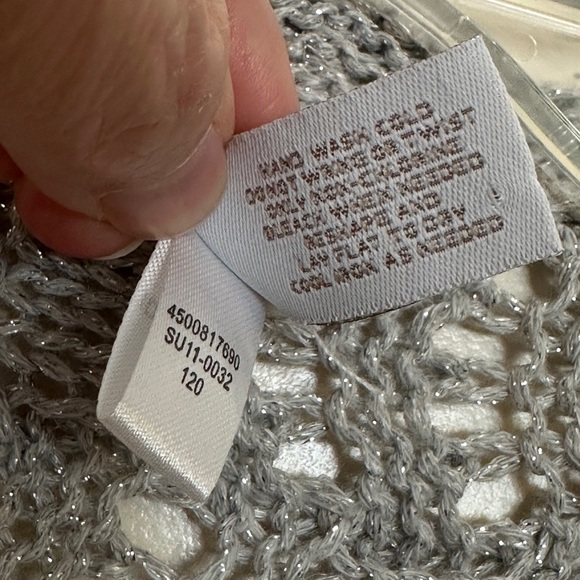 Chico’s Crochet Cocoon Shrug Sweater Silver Gray - Large / Extra Large - Picture 6 of 7